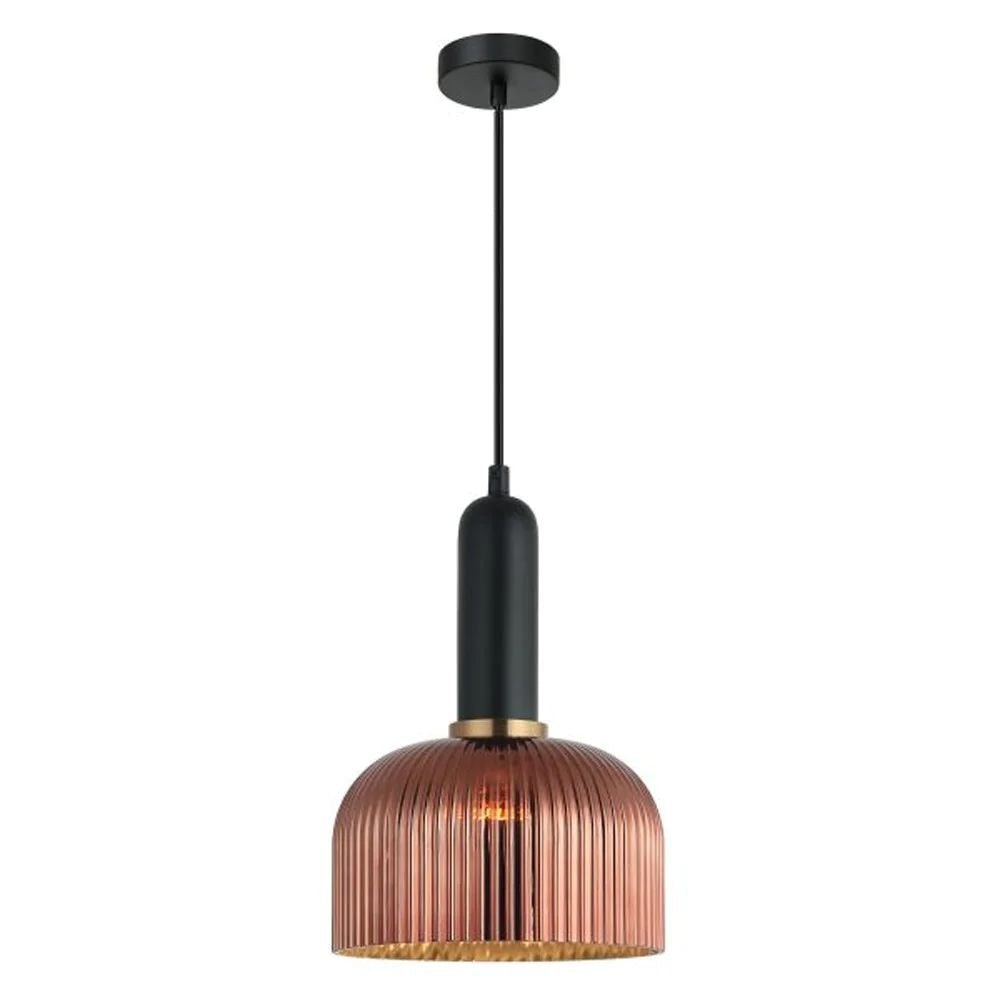 CLA VINTAJ Pendant - 1 Light, Dome, Ribbed Glass-CLA Lighting-Ozlighting.com.au