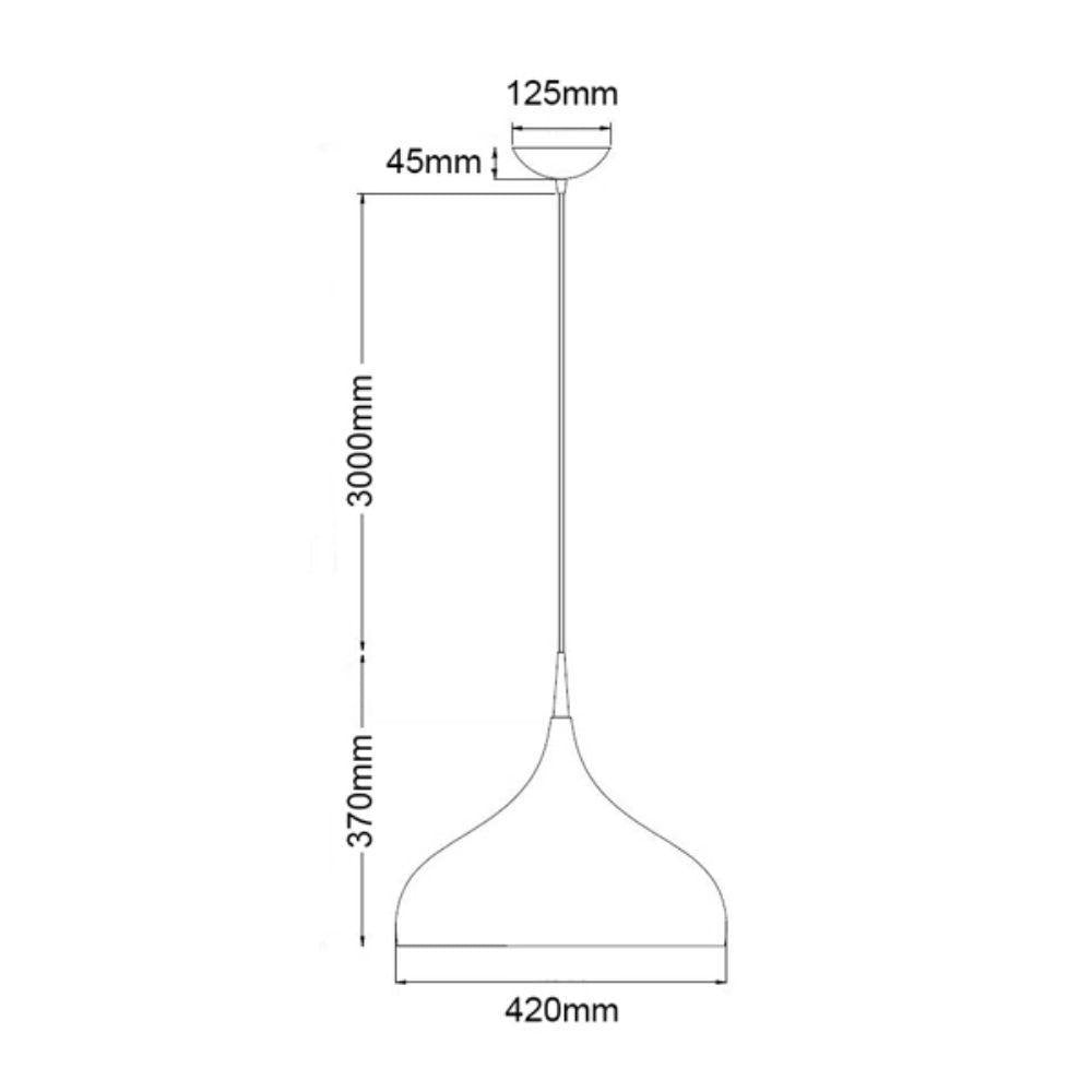 CLA ZARA Pendant - 1 Light, 420mm, Dome-CLA Lighting-Ozlighting.com.au