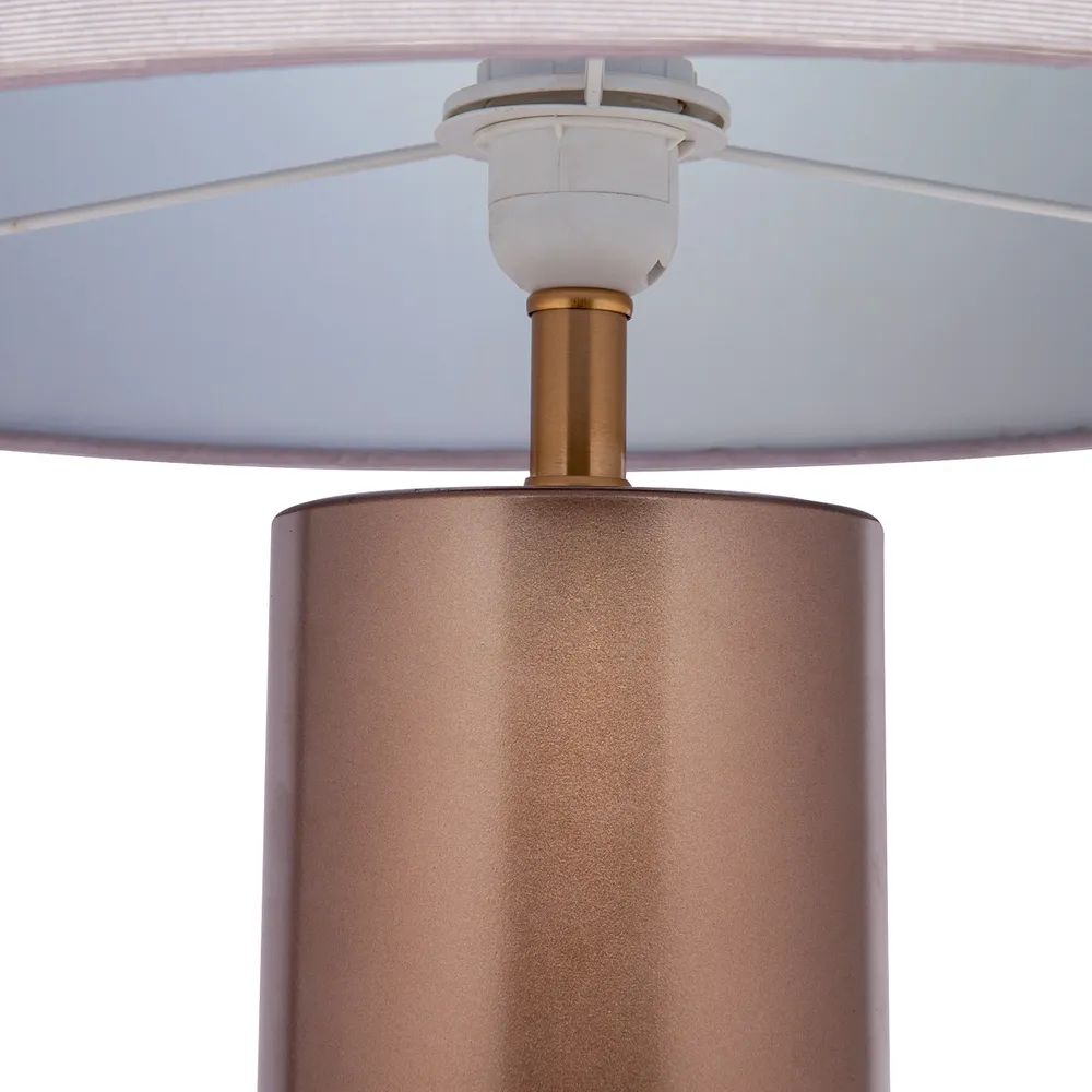 Cafe Lighting ACIER Table Lamp - 25W, Two-Toned Metal & Linen-Cafe Lighting-Ozlighting.com.au