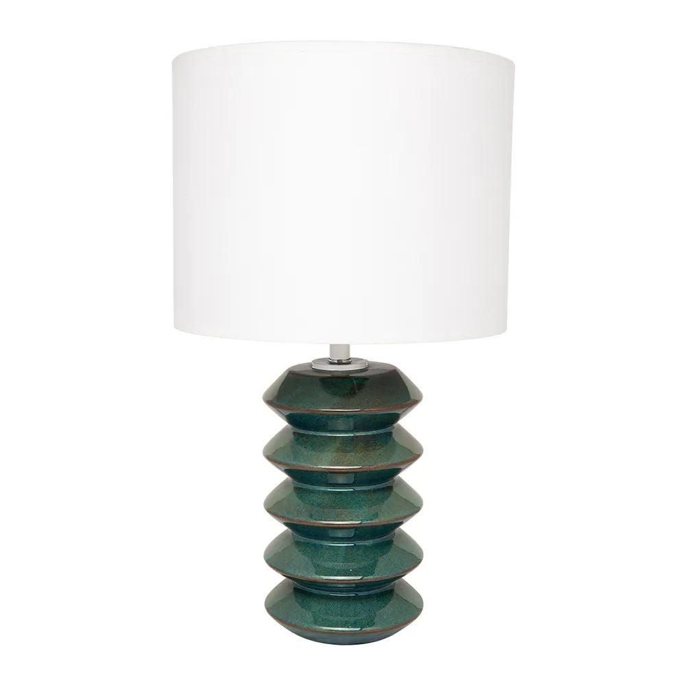Cafe Lighting AZUL Table Lamp - Teal & Tobacco Glazed Retro-Cafe Lighting-Ozlighting.com.au