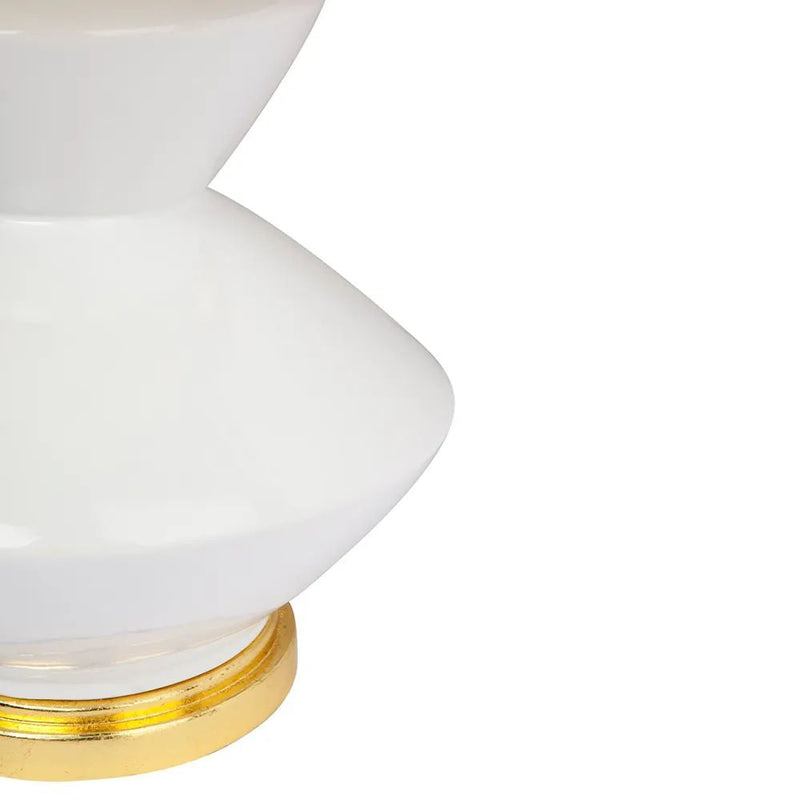 Cafe Lighting BALDWIN - White & Gold Ceramic Table Lamp-Cafe Lighting-Ozlighting.com.au
