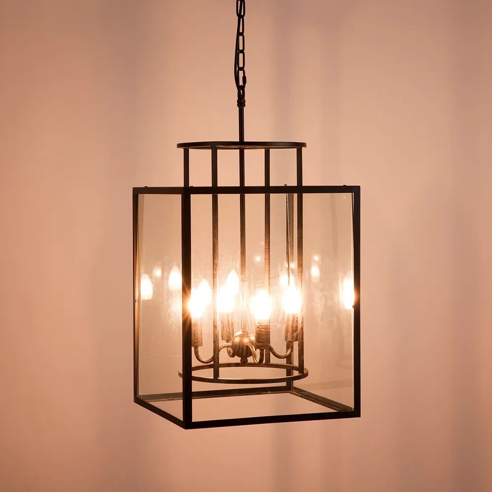 Cafe Lighting CONCORD Pendant - 2/4 Light Small/Large Metal Cage Lantern-Cafe Lighting-Ozlighting.com.au