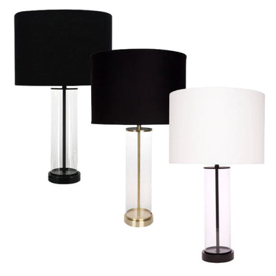 Cafe Lighting EAST SIDE - Cylindrical Clear Glass Table Lamp-Cafe Lighting-Ozlighting.com.au