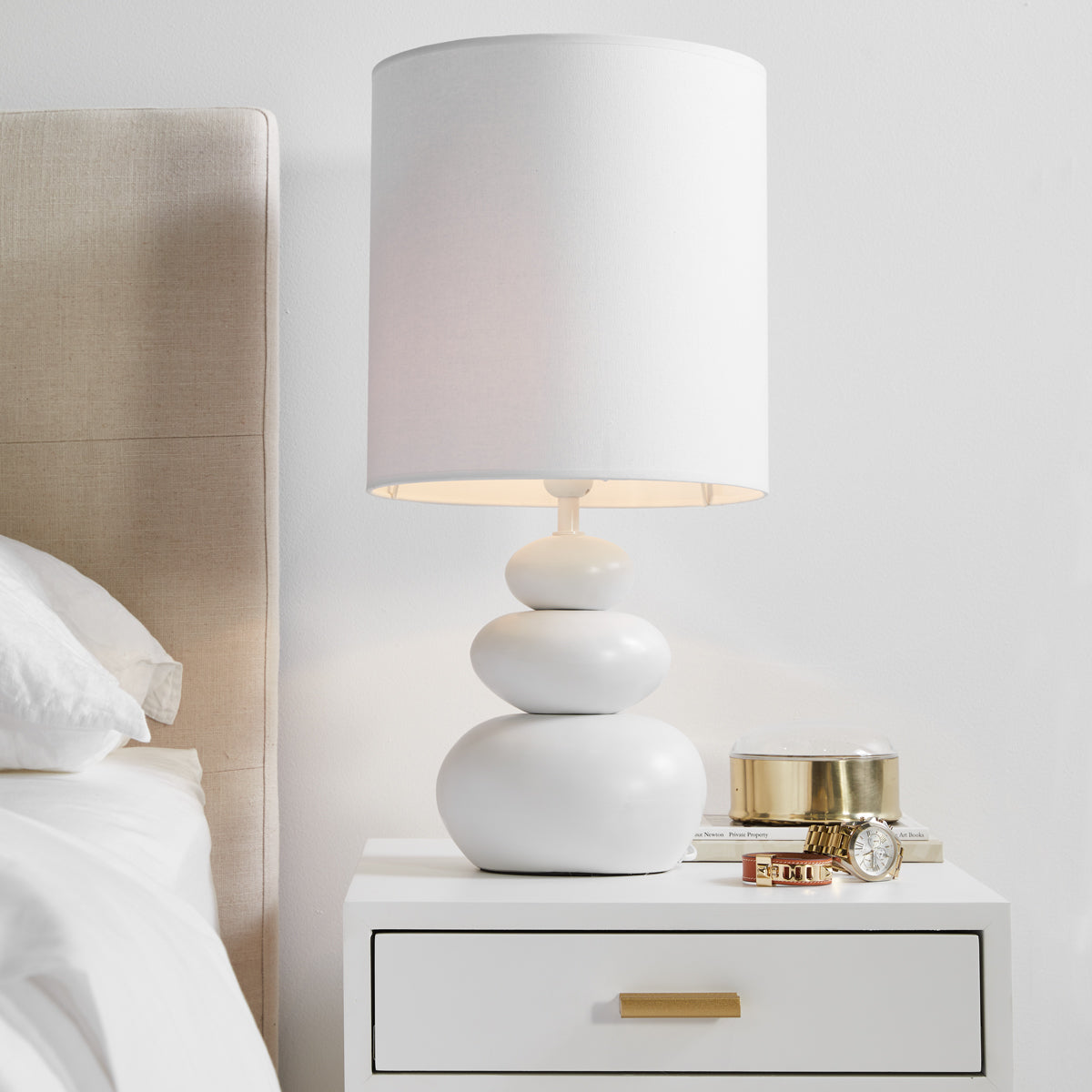 Cafe Lighting KOA Table Lamp - White Matt Ceramic-Cafe Lighting-Ozlighting.com.au
