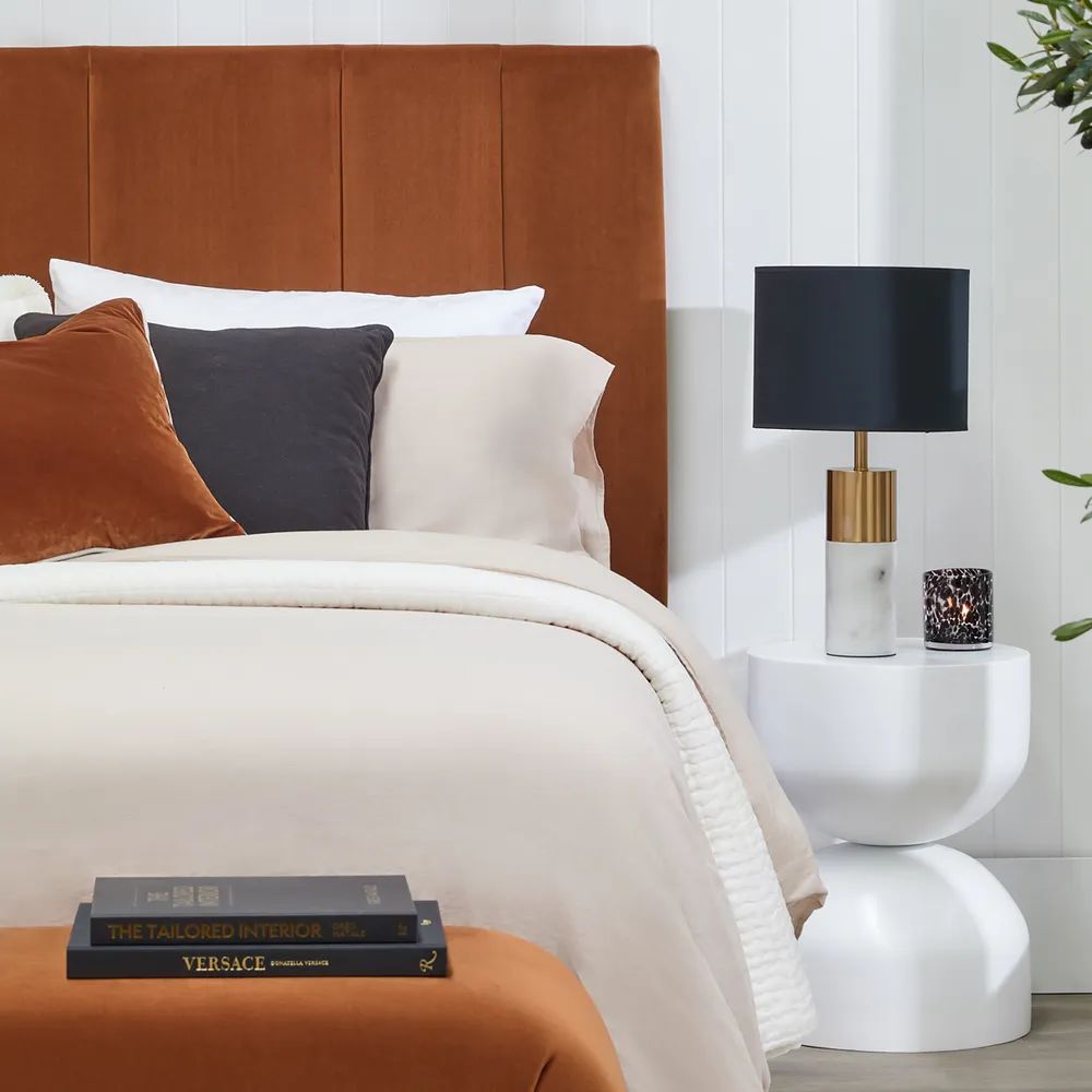 Cafe Lighting LANE Table Lamp - White Marble And Metal-Cafe Lighting-Ozlighting.com.au