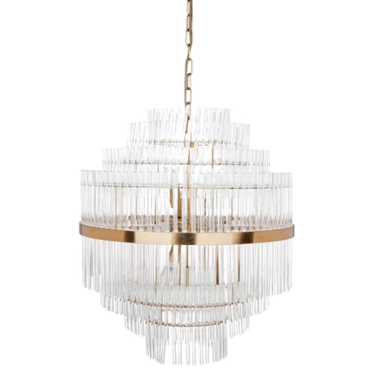 Cafe Lighting LAWRENCE - 8/13 Light Clear Glass Rods Pendant-Cafe Lighting-Ozlighting.com.au