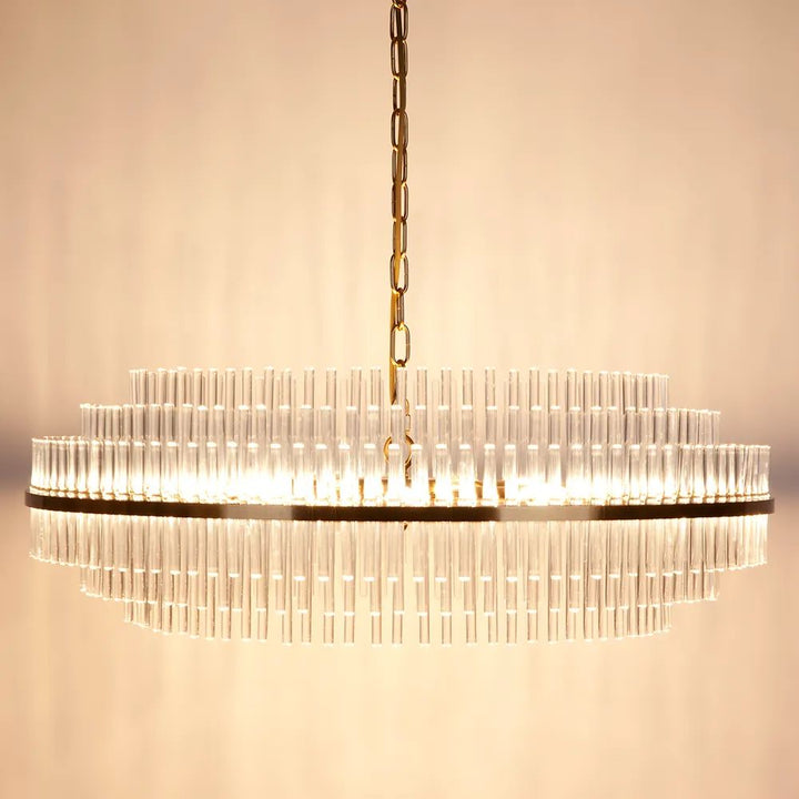 Cafe Lighting LAWRENCE - 8/13 Light Clear Glass Rods Pendant-Cafe Lighting-Ozlighting.com.au