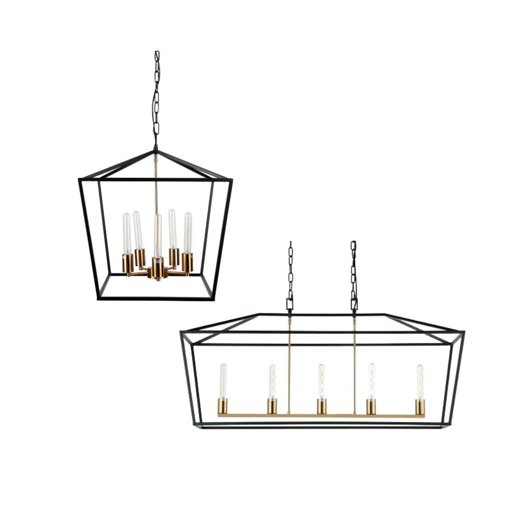 Cafe Lighting LE MANS Pendant - 5 Light Medium/Large Cage Lantern-Cafe Lighting-Ozlighting.com.au