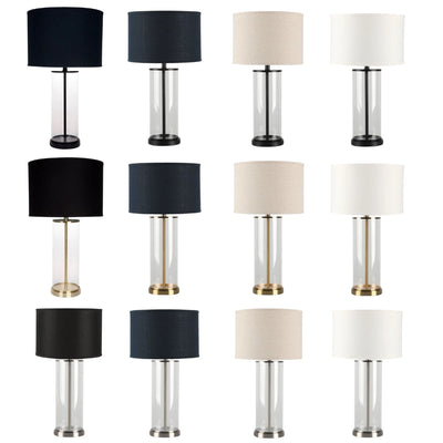 Cafe Lighting LEFT BANK - Cylindrical Clear Glass Table Lamp-Cafe Lighting-Ozlighting.com.au