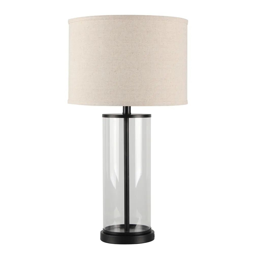 Cafe Lighting LEFT BANK Table Lamp - Cylindrical Clear Glass-Cafe Lighting-Ozlighting.com.au