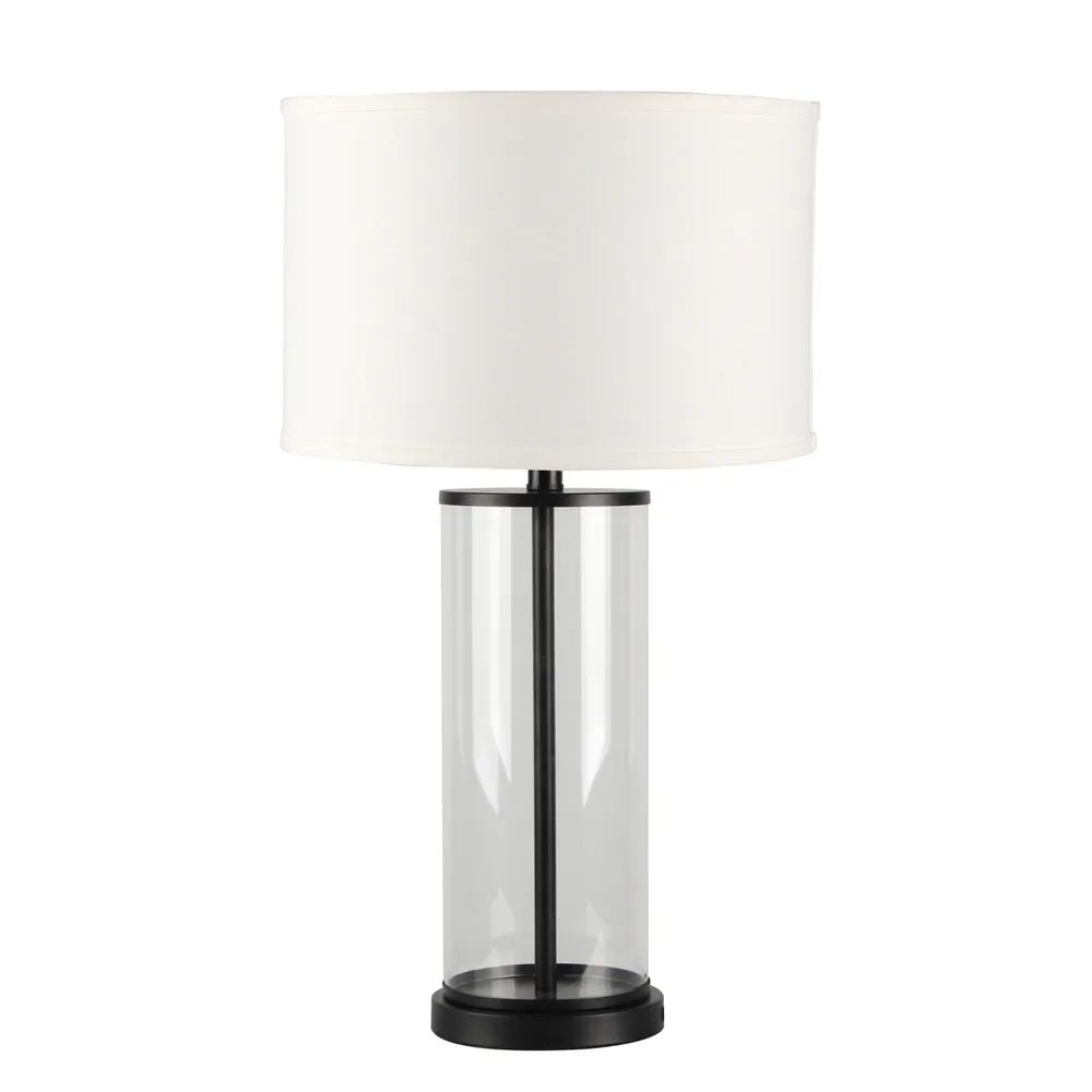 Cafe Lighting LEFT BANK Table Lamp - Cylindrical Clear Glass-Cafe Lighting-Ozlighting.com.au
