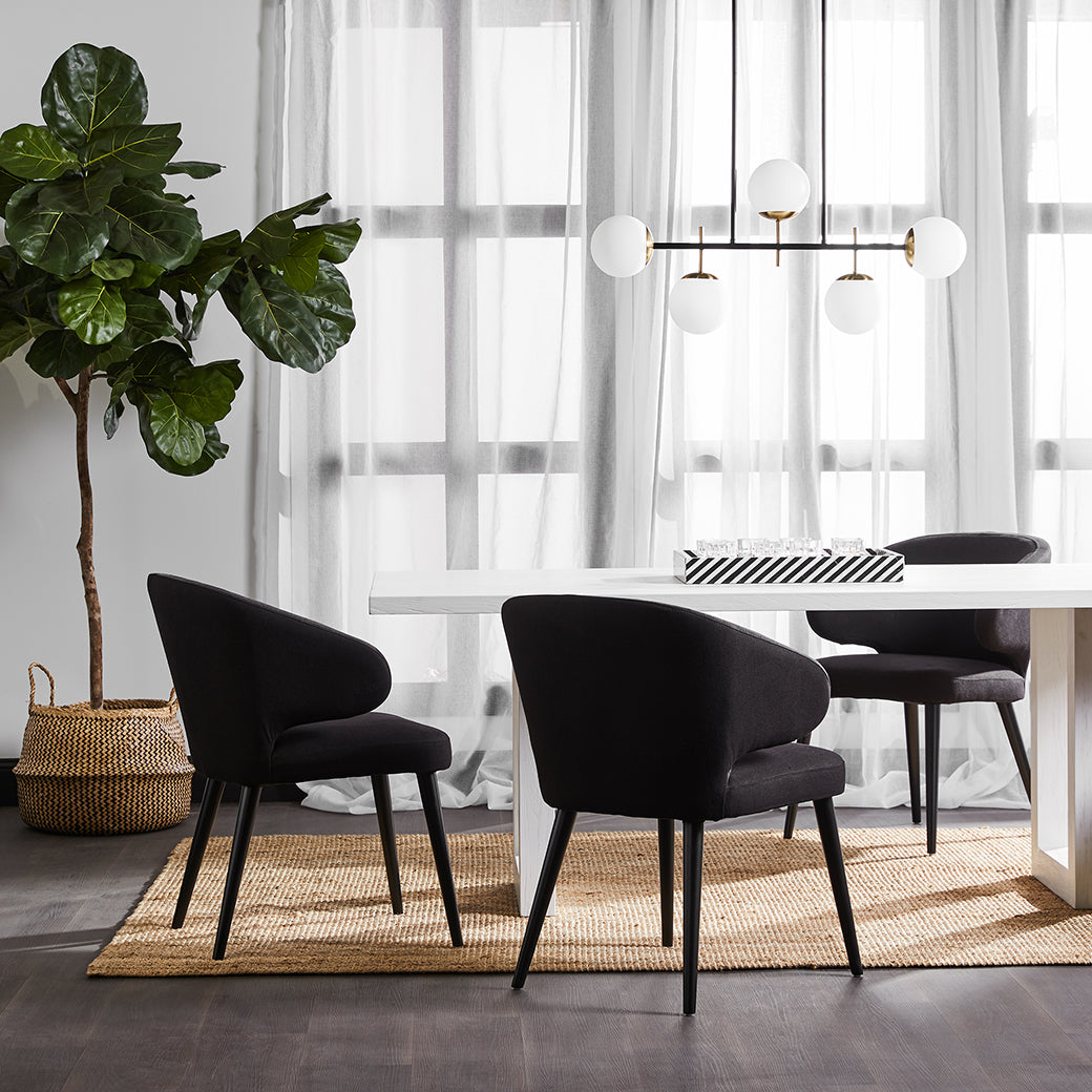 Cafe Lighting MADDOX Pendant - 5 Light Linear Bar Cluster Opal Glass Ball-Cafe Lighting-Ozlighting.com.au
