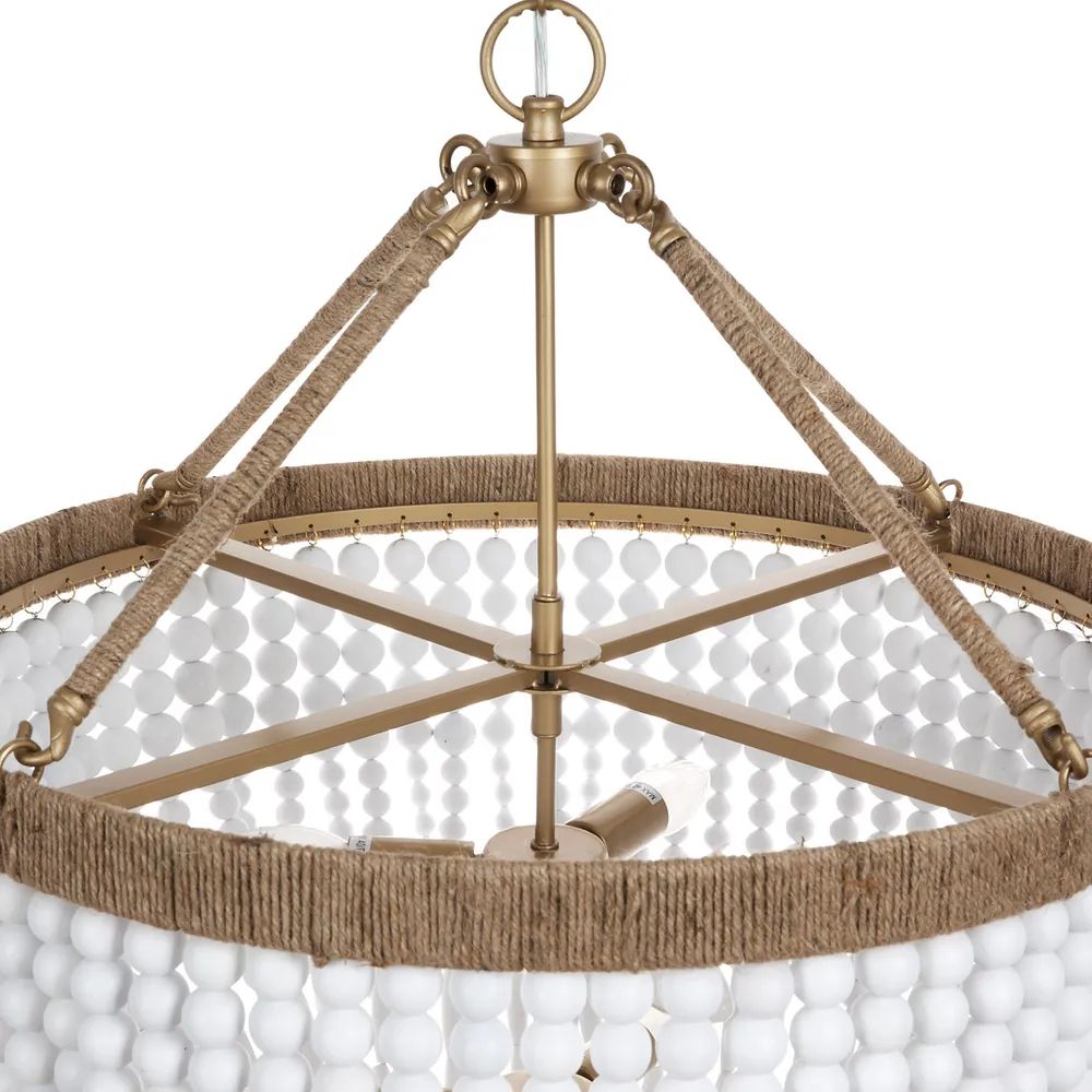 Cafe Lighting MALABAR - 6 Light Large Beaded Pendant-Cafe Lighting-Ozlighting.com.au
