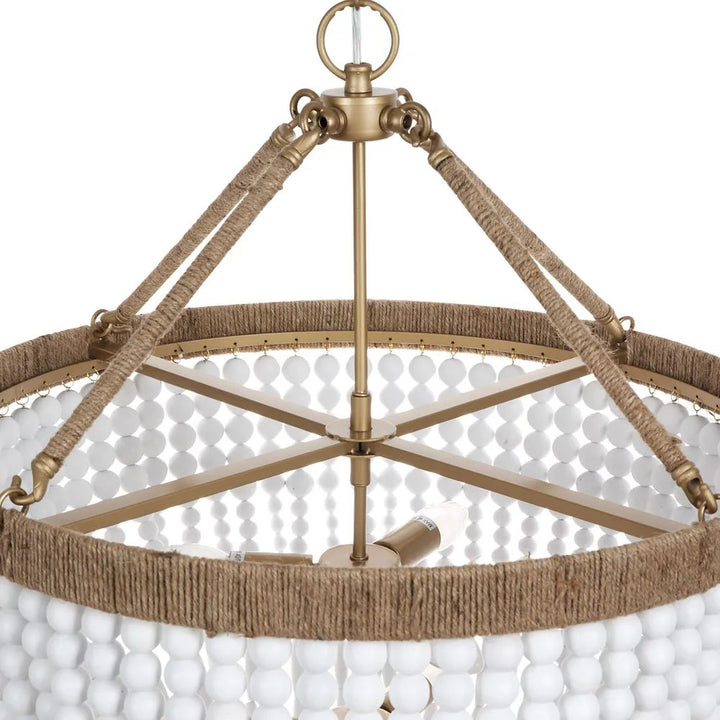 Cafe Lighting MALABAR - 6 Light Large Beaded Pendant-Cafe Lighting-Ozlighting.com.au