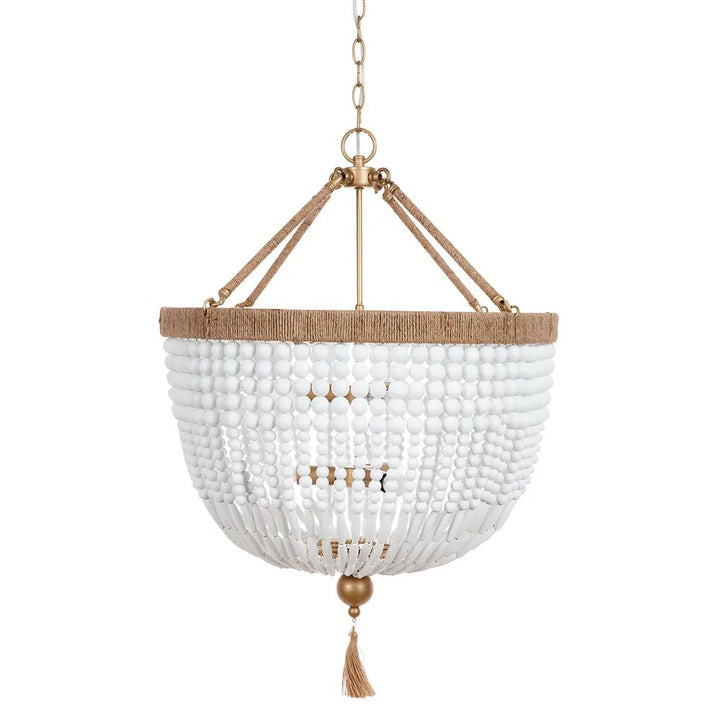 Cafe Lighting MALABAR - 6 Light Large Beaded Pendant-Cafe Lighting-Ozlighting.com.au