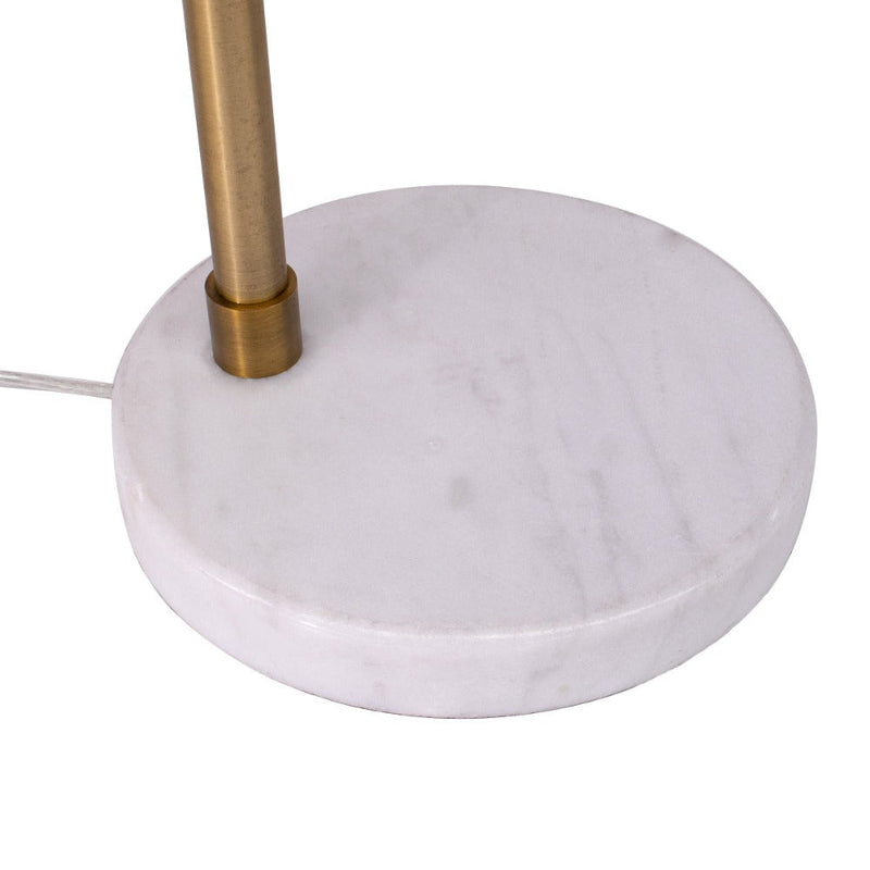 Cafe Lighting MARLIN - White Marble Base And Metal Brass Floor Lamp-Cafe Lighting-Ozlighting.com.au