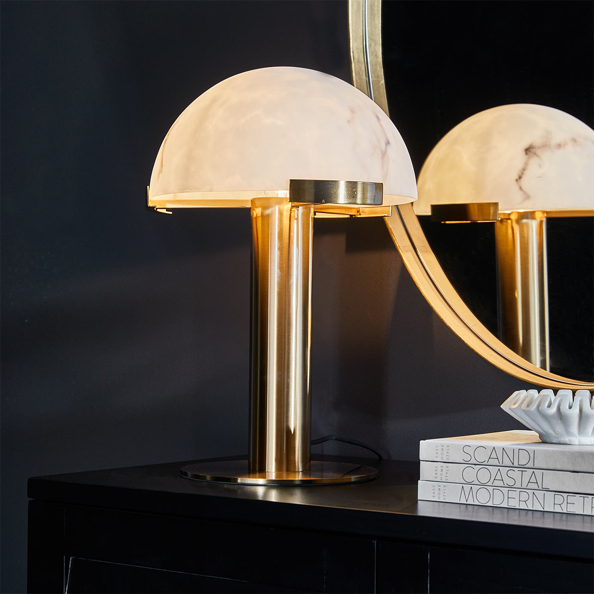 Cafe Lighting MISCHA Table Lamp - Metal & Marble Patterned Resin-Cafe Lighting-Ozlighting.com.au