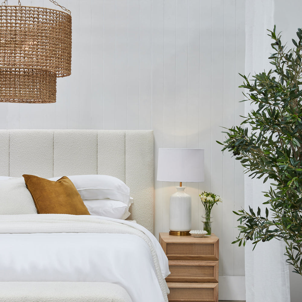 Cafe Lighting NAVARRE - 81cm Two-Tier Rattan Pendant-Cafe Lighting-Ozlighting.com.au