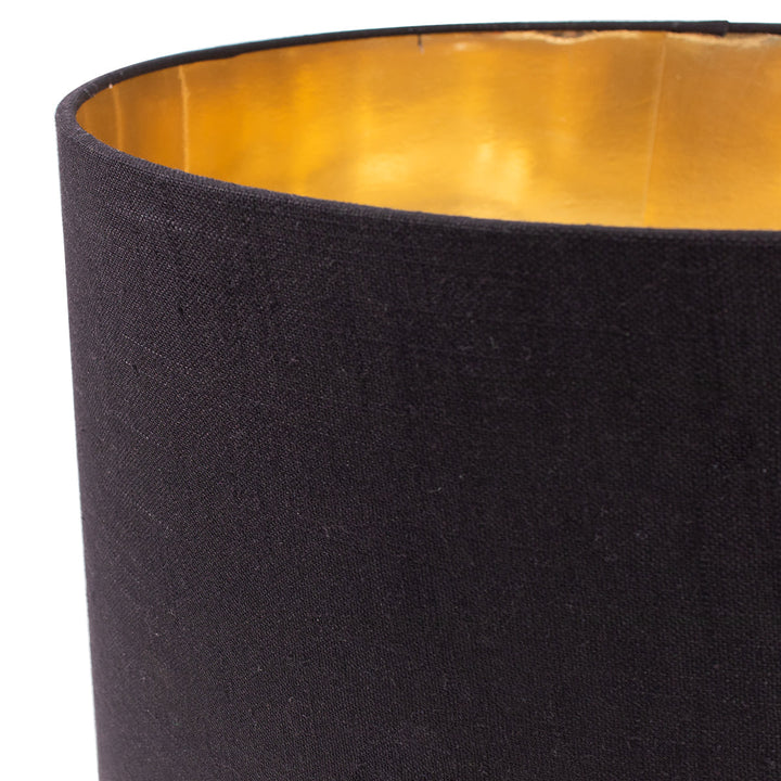 Cafe Lighting PAOLA - 38cm Black Linen Drum Lamp Shade Only - TABLE LAMP BASE/SUSPENSION REQUIRED-Cafe Lighting-Ozlighting.com.au