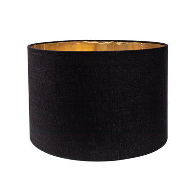 Cafe Lighting PAOLA - 38cm Black Linen Drum Lamp Shade Only - TABLE LAMP BASE/SUSPENSION REQUIRED-Cafe Lighting-Ozlighting.com.au