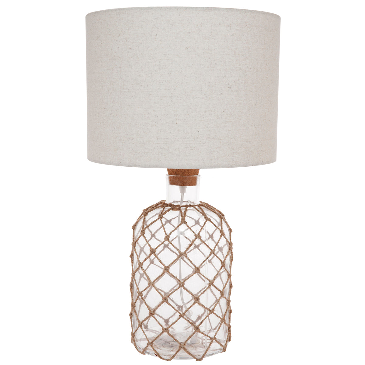 Cafe Lighting SAN JUAN Table Lamp - Clear Glass And Natural Rope-Cafe Lighting-Ozlighting.com.au