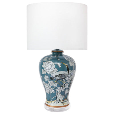 Cafe Lighting SERAPHINE - Oriental Painted Ceramic Table Lamp-Cafe Lighting-Ozlighting.com.au