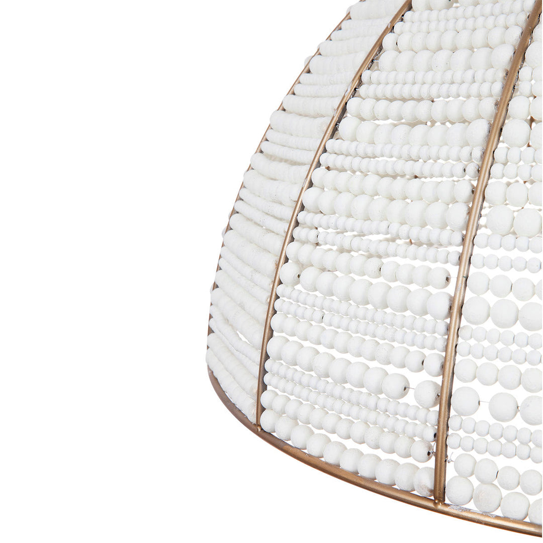 Cafe Lighting SIERRA - White Wooden Beaded Dome Pendant-Cafe Lighting-Ozlighting.com.au
