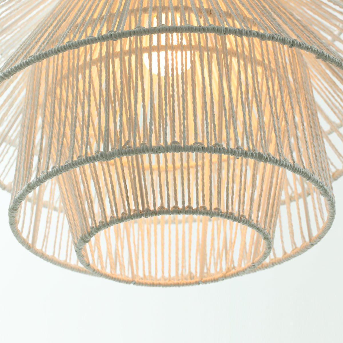 Cafe Lighting SOLANA Pendant - 1 Light White Rope-Cafe Lighting-Ozlighting.com.au