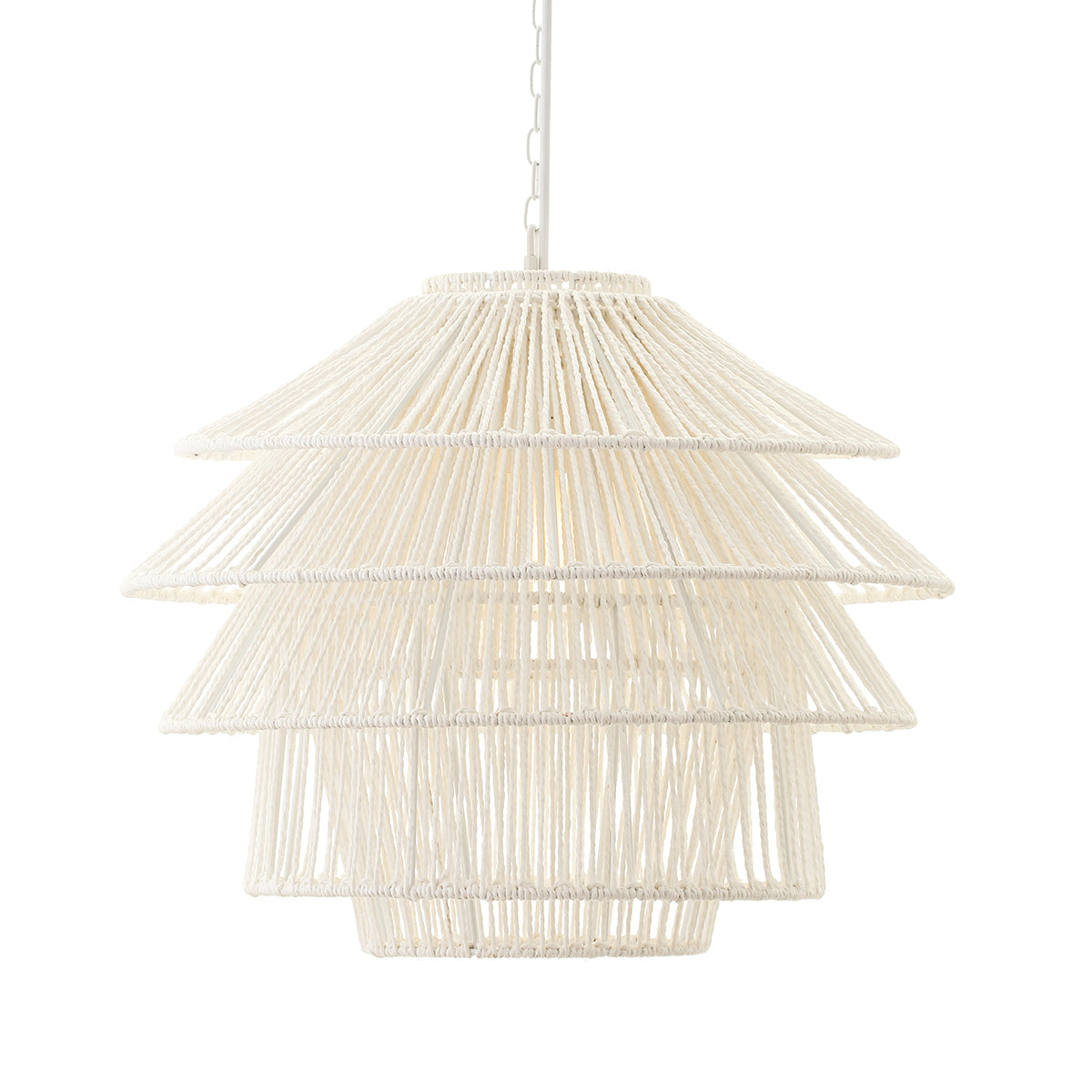 Cafe Lighting SOLANA Pendant - 1 Light White Rope-Cafe Lighting-Ozlighting.com.au