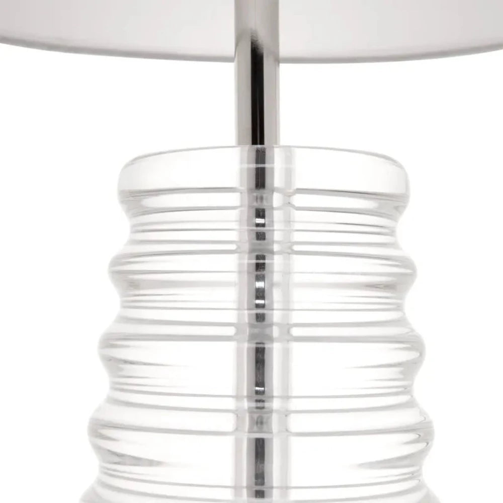 Cafe Lighting TAMARA Table Lamp - Tapered Ribbed Clear Crystal Glass-Cafe Lighting-Ozlighting.com.au