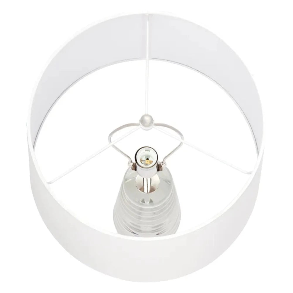 Cafe Lighting TAMARA - Tapered Ribbed Clear Crystal Glass Table Lamp-Cafe Lighting-Ozlighting.com.au