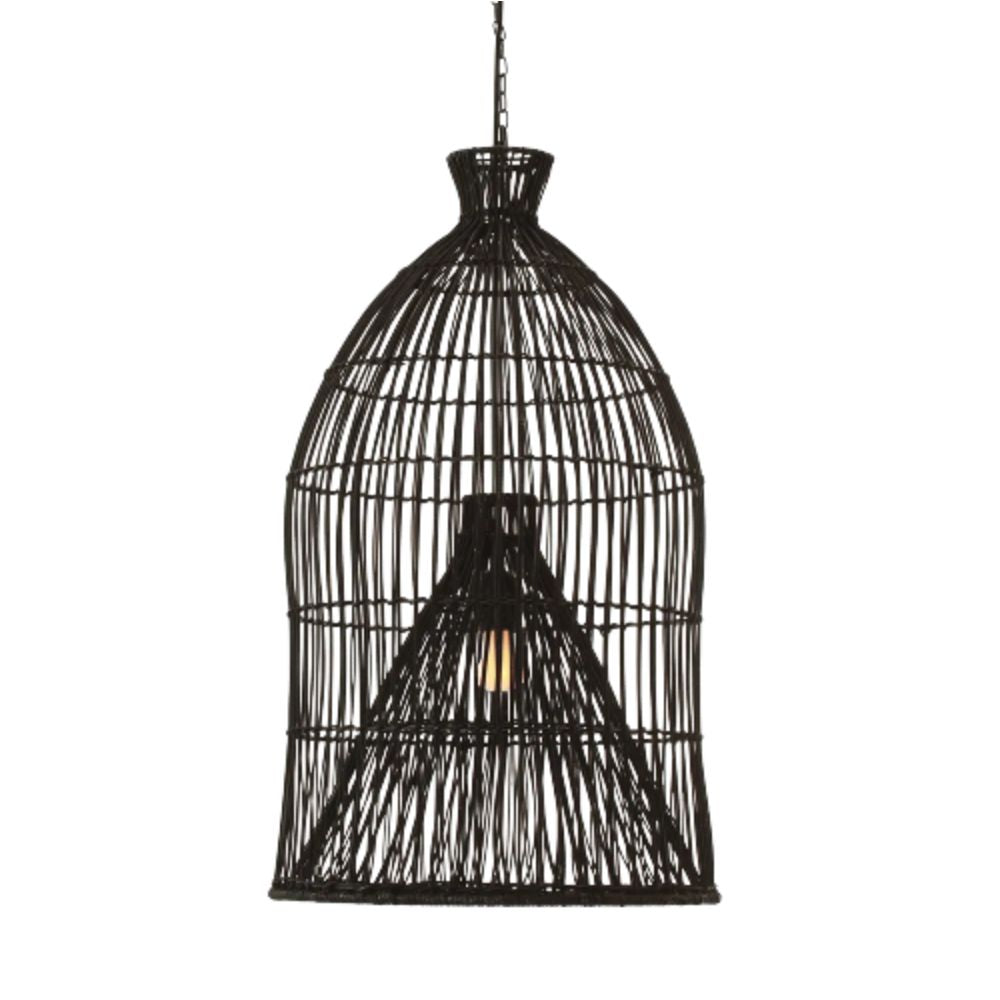 Cafe Lighting VENTURA Pendant - 1 Light Rattan Bell-Cafe Lighting-Ozlighting.com.au