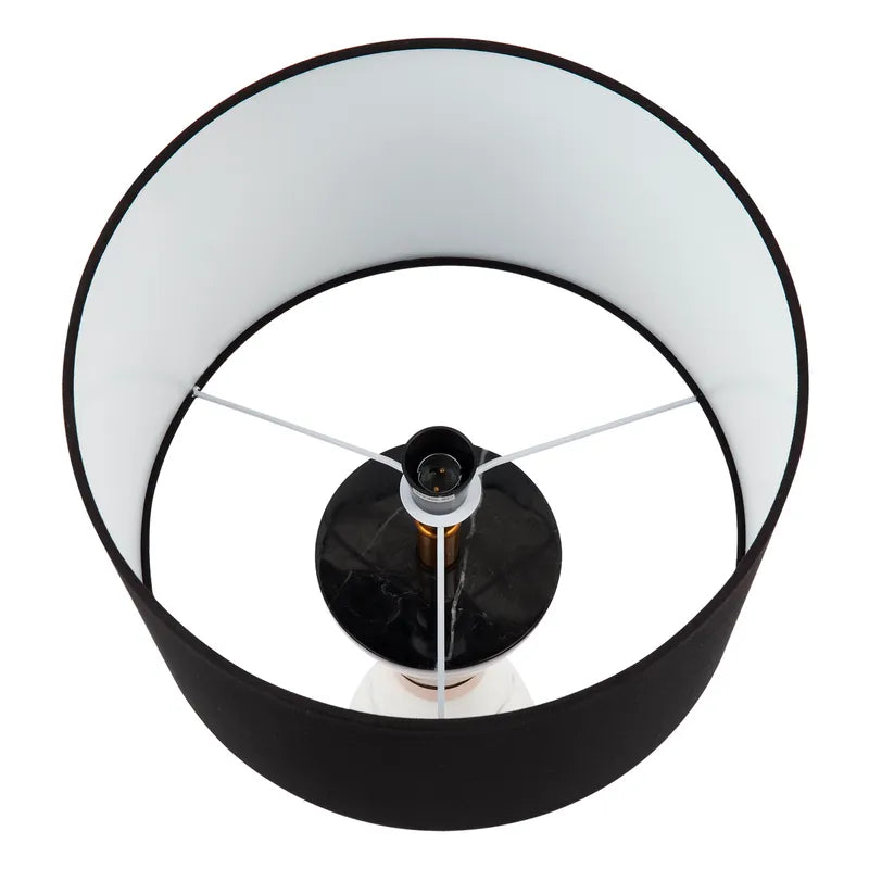 Cafe Lighting YASMINE - Black And White Marble Cone And Metal Table Lamp-Cafe Lighting-Ozlighting.com.au