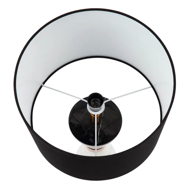 Cafe Lighting YASMINE - Black And White Marble Cone And Metal Table Lamp-Cafe Lighting-Ozlighting.com.au