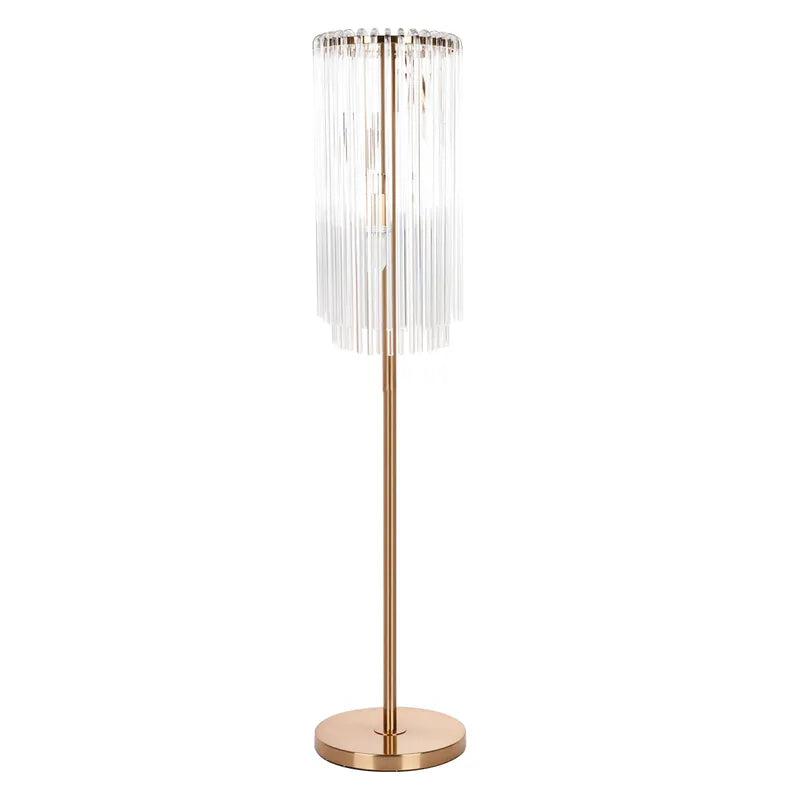 Cafe Lighting ZARA - 3 Light Clear Glass Rod Cascade Floor Lamp-Cafe Lighting-Ozlighting.com.au