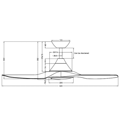 Calibo CLOUDFAN-48 - 3 Blade 1220mm 48" DC Ceiling Fan With Tri-Colour Light-Calibo-Ozlighting.com.au
