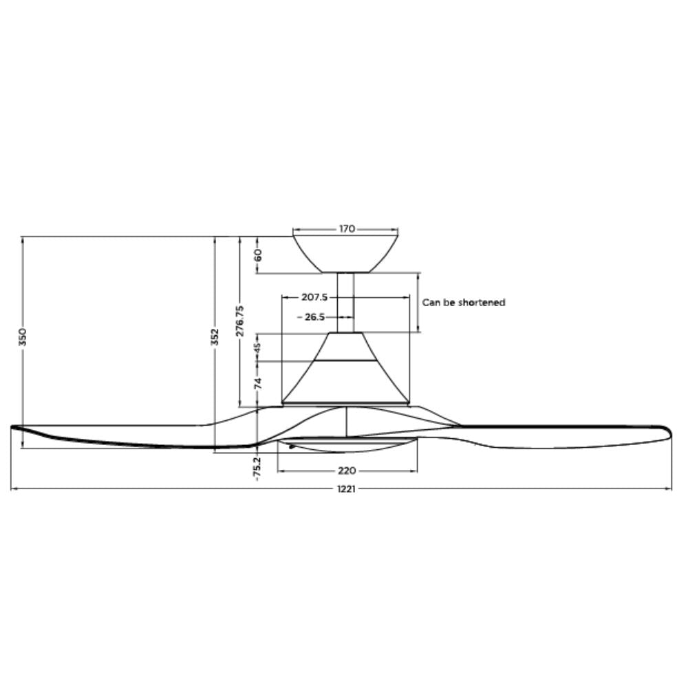 Calibo CLOUDFAN-52 - 3 Blade 1320mm 52" DC Ceiling Fan With Tri-Colour Light-Calibo-Ozlighting.com.au