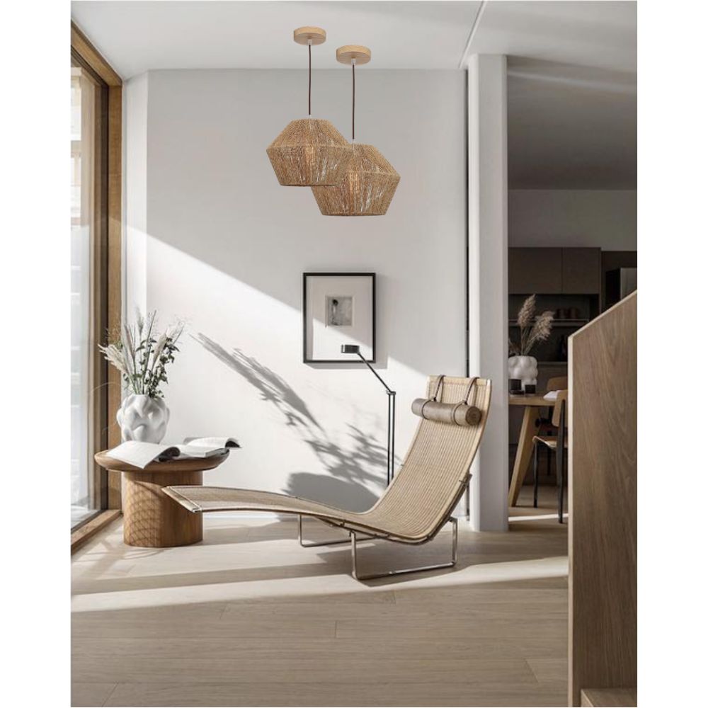 Cougar CASSIE - Natural String Woven Pendant Light-Cougar Lighting-Ozlighting.com.au