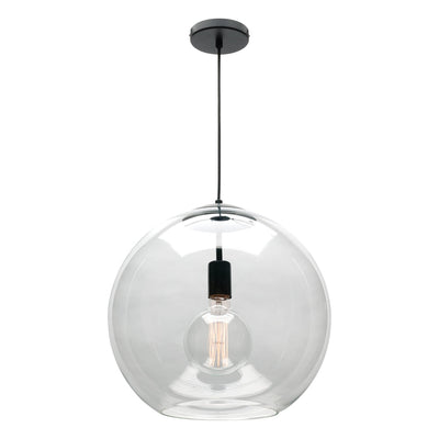 Cougar ORPHEUS - 1 Light Glass Orb Pendant Black-Cougar Lighting-Ozlighting.com.au