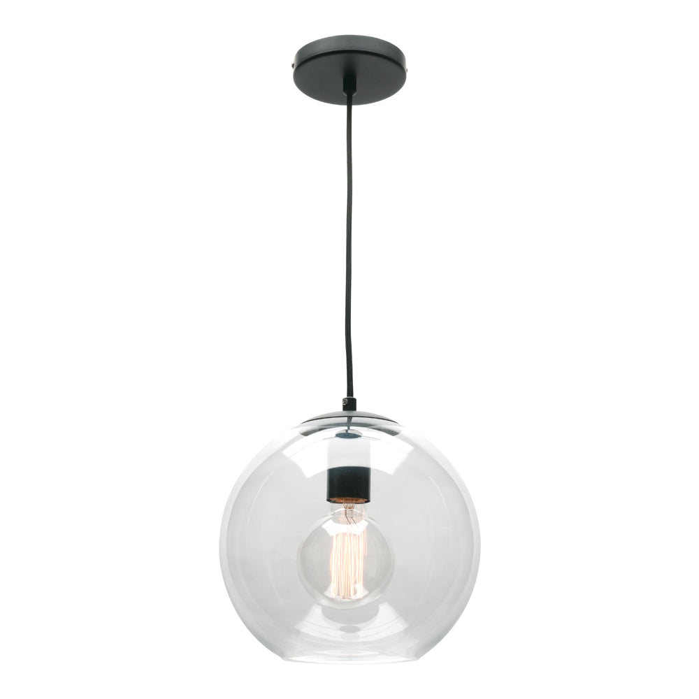 Cougar ORPHEUS Pendant - 1 Light Glass Orb, Black-Cougar Lighting-Ozlighting.com.au