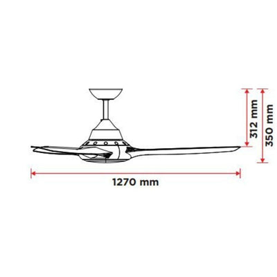 DEKA EVO-II-50 - 3 Blade 1270mm 50" AC Ceiling Fan-DEKA-Ozlighting.com.au