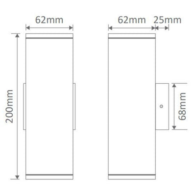 Domus ALPHA-2 - 2xGU10 Exterior Up/Down Wall Light IP65-Domus Lighting-Ozlighting.com.au