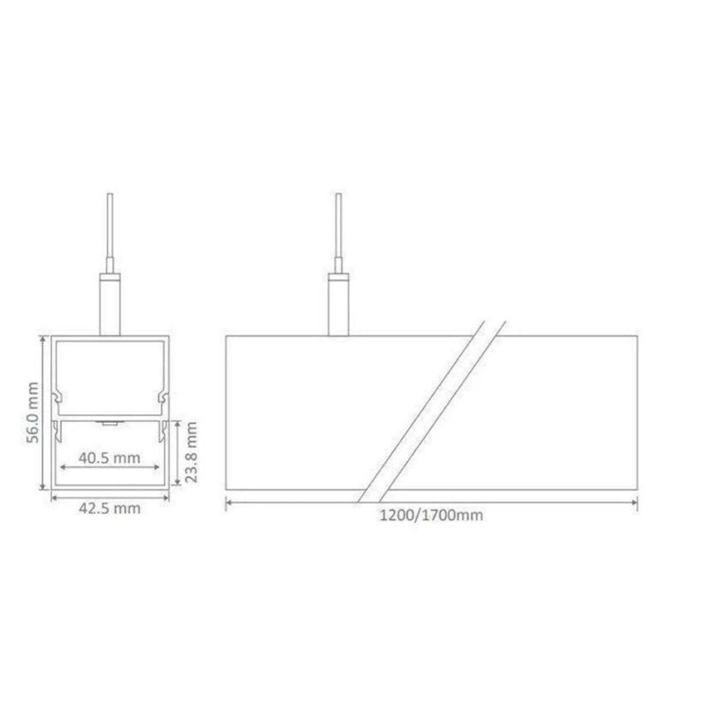 Domus BLOC-42 - 1200mm/1700mm LED Linear Pendant-Domus Lighting-Ozlighting.com.au