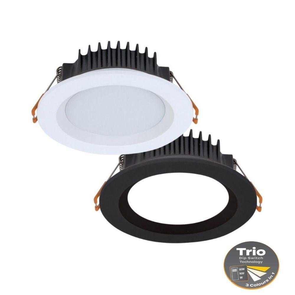 Domus BOOST-10 LED Downlight - 10W, Tri-Colour, Dimmable, IP54, Deep Face-Domus Lighting-Ozlighting.com.au