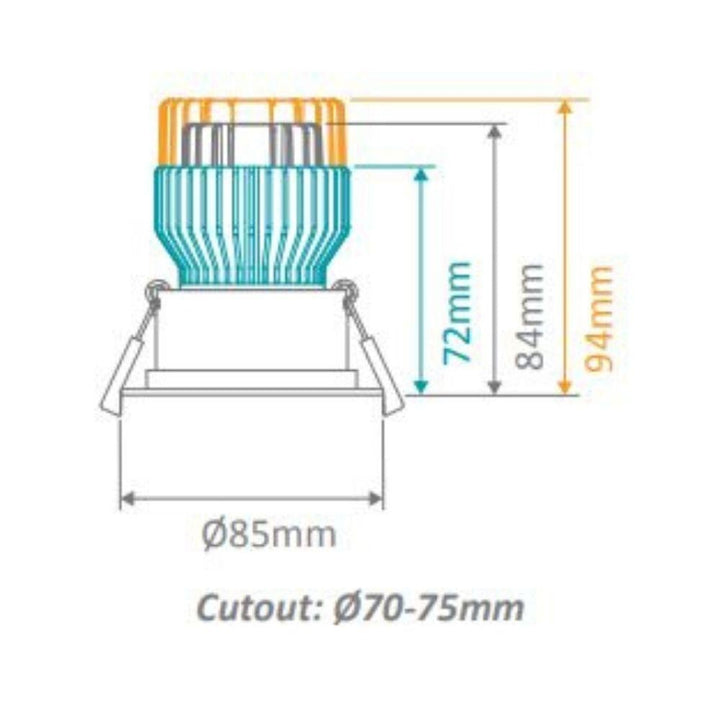 Domus CELL-K75 - Mini Keyhole K75 Downlight Frame To Suit CELL Downlight Module Series-Domus Lighting-Ozlighting.com.au