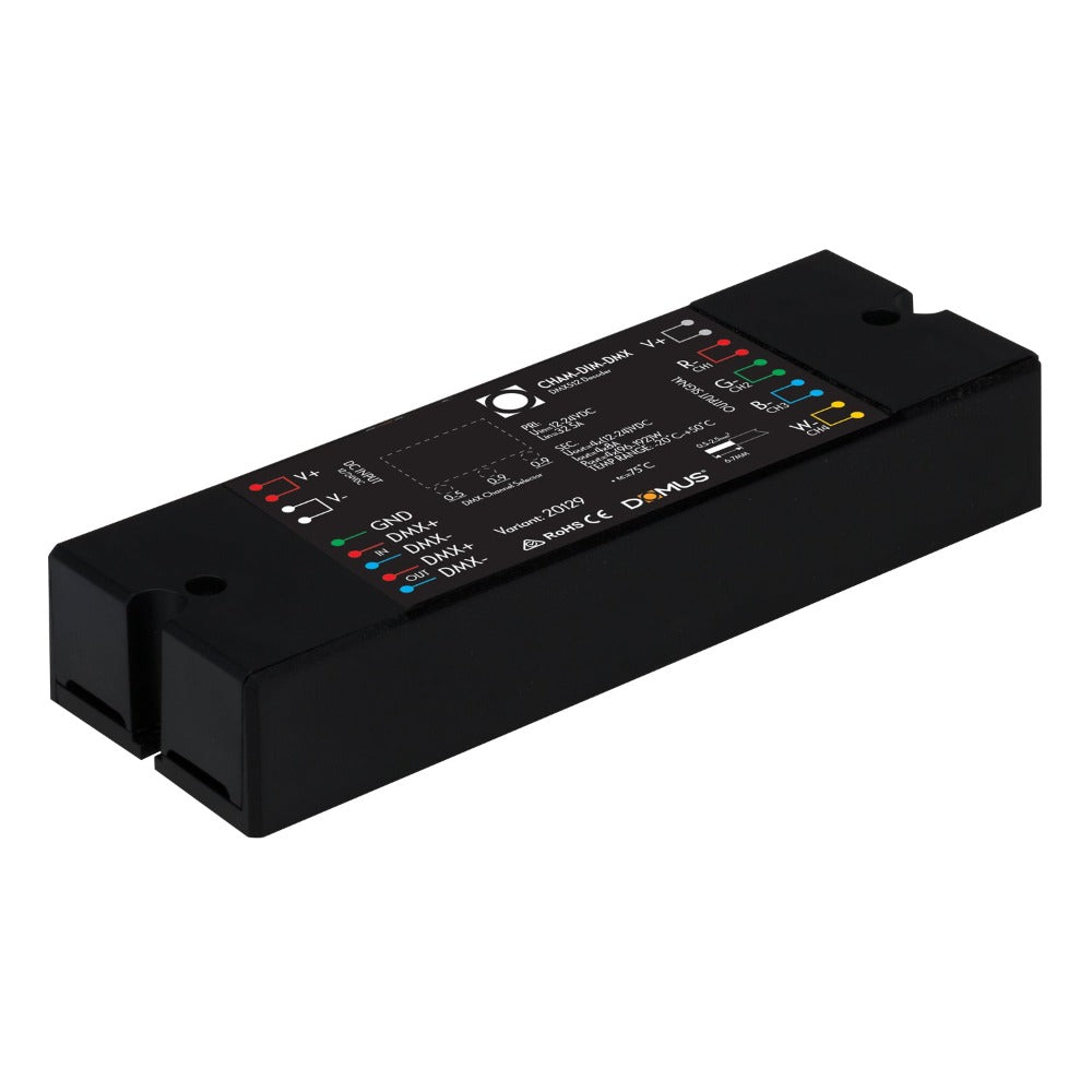 Domus CHAM-DIM-DMX Master LED Universal 4 Channel - RGB/RGBW and Single Colour DMX Interface - DRIVER REQUIRED-Domus Lighting-Ozlighting.com.au