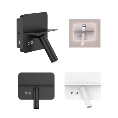 Domus CHARGE-02 - 4.5W LED Interior Bedside Focus & Backlit Wall Light With Dimmable Touch Switch & USB Charging IP20 3000K-Domus Lighting-Ozlighting.com.au