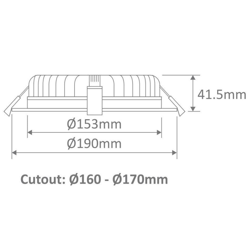 Domus DECO-20 LED Downlight - 20W, Tri-Colour, Dimmable, IP44, Round, Deep Face-Domus Lighting-Ozlighting.com.au