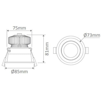 Domus DEEP-10-TRIO - 10W LED Tri-Colour Dimmable Deepset Tiltable Downlight-Domus Lighting-Ozlighting.com.au