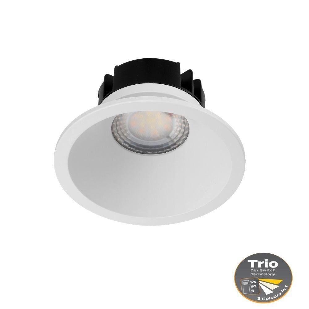 Domus DEEP-9 LED Downlight - 9W, Tri-Colour, Dimmable, IP54, Fixed, Deep Face-Domus Lighting-Ozlighting.com.au